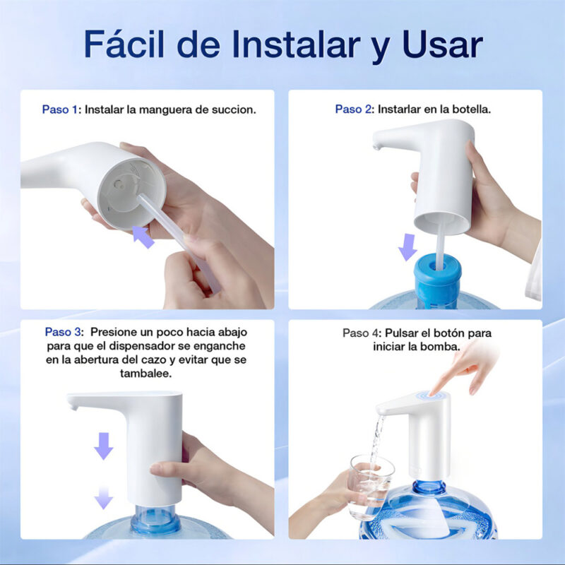 Dispensador de Água Elétrico 1Hora Bateria Recarregável Branco
