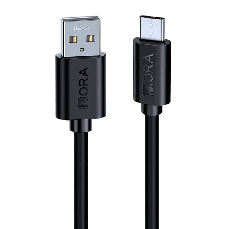 Cabo Usb C/A 1Hora 2.1A Macho/Macho 1M Pacote com 100un Preto