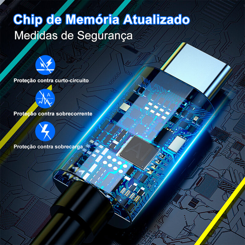 Cabo Usb C/A 1Hora 2.1A Macho/Macho 1M Pacote com 100un Preto