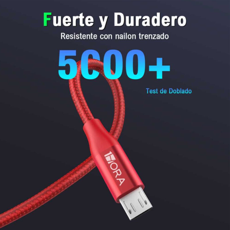 Cabo Micro USB para USB-A 1 Metro 2.4A Carregamento Rápido