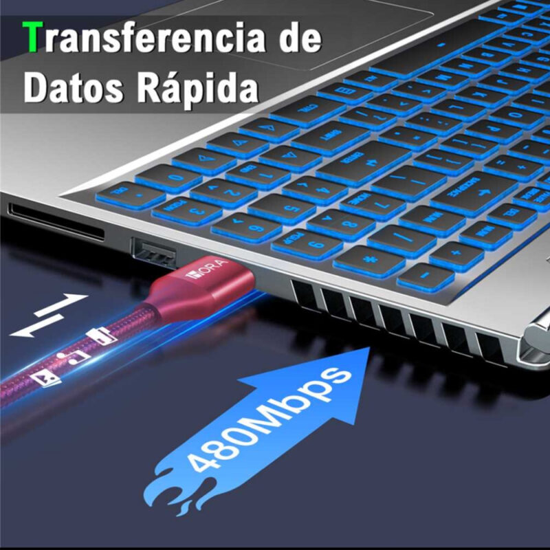 Cabo Micro USB para USB-A 1 Metro 2.4A Carregamento Rápido