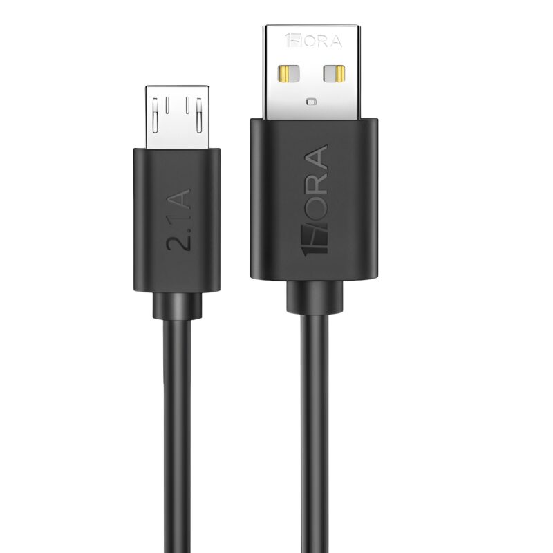 Cabo Micro USB para USB Tipo A Macho 2.1A 1 Metro Preto
