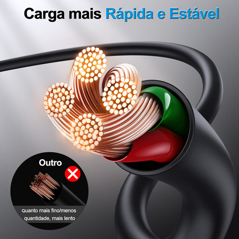 Cabo Micro USB para USB Tipo A Macho 2.1A 1 Metro Preto