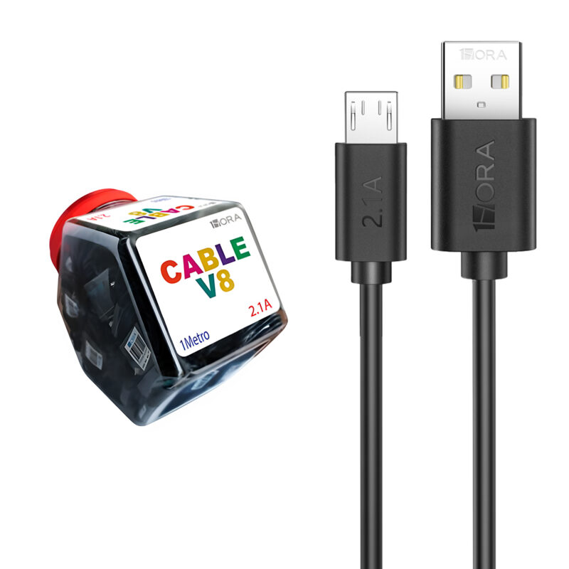 Cabo Micro USB para USB Tipo A Macho 2.1A 1 Metro Preto