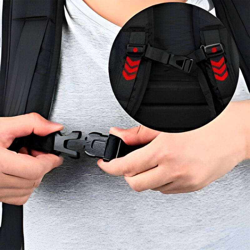 Mochila de Viagem Matein Poliéster Leve Resistente Preta