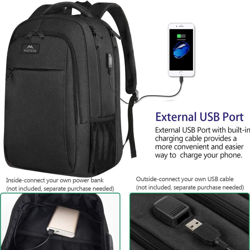 Mochila de Viagem Matein Poliéster Bolso p/Laptop Preta