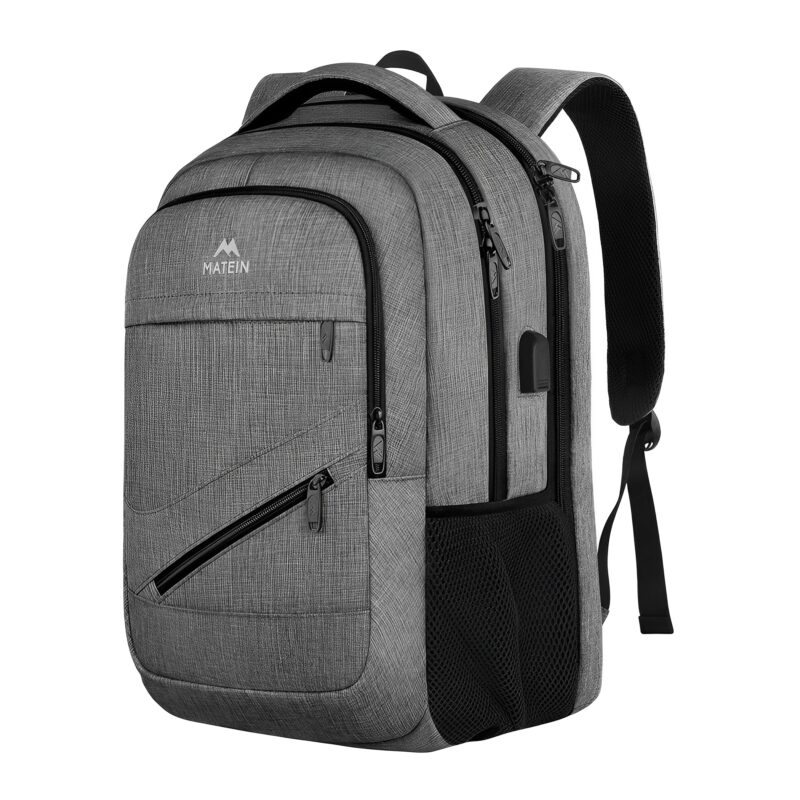Mochila de Viagem Matein Poliéster Bolso p/Laptop Cinza