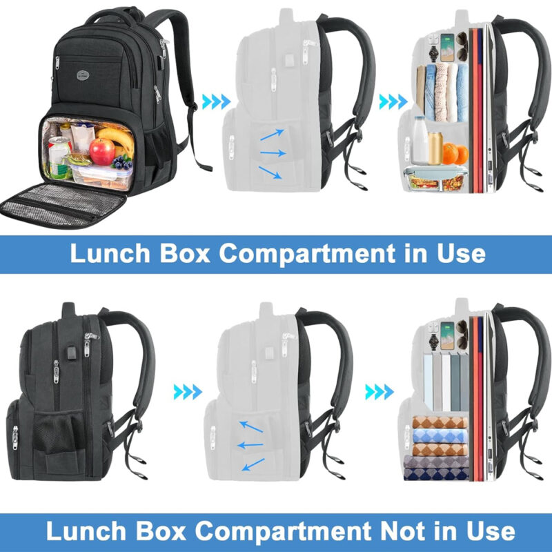 Mochila de Almoço Viagem Matein Bolso para Laptop Preta