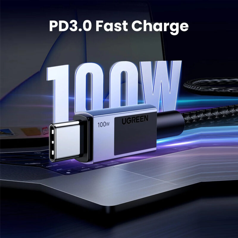 Cabo Usb C Ugreen Macho/Macho Máx. 100W 1Metro Preto