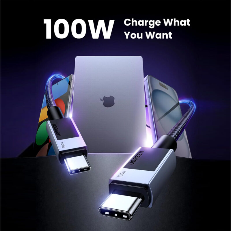 Cabo Usb C Ugreen Macho/Macho Máx. 100W 1Metro Preto