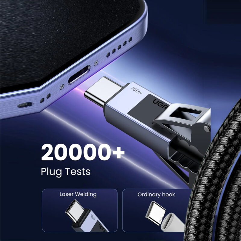 Cabo Usb C Ugreen Macho/Macho Máx. 100W 1Metro Preto