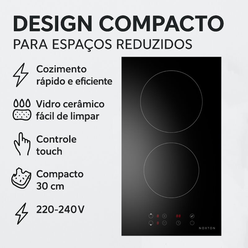 Cooktop Fogão Elétrico Kitchenstar 2Bocas 220-240V Preto
