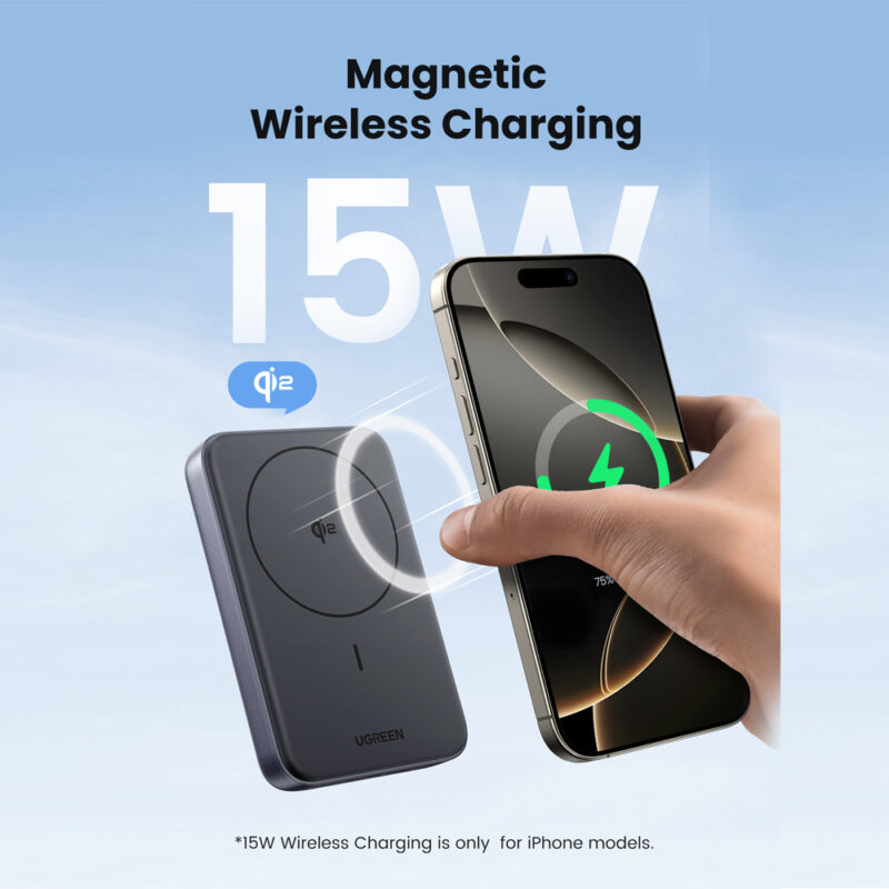 Power Bank Carregador Portátil Ugreen 10000mAh 15W Cinza