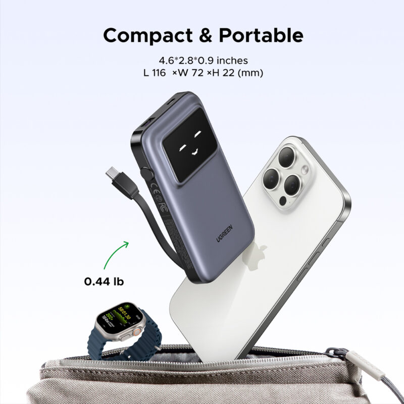Power Bank Carregador Portátil Ugreen 10000mAh 30W Preto