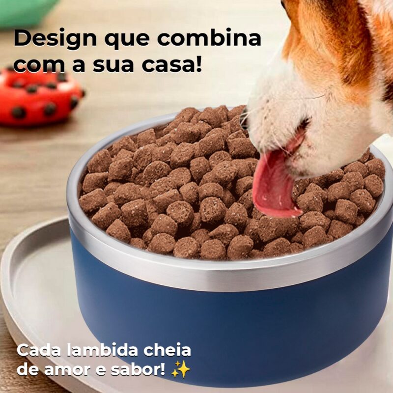 Tigela Comedouro para Cães Life NT-11 16oz para Pet Azul
