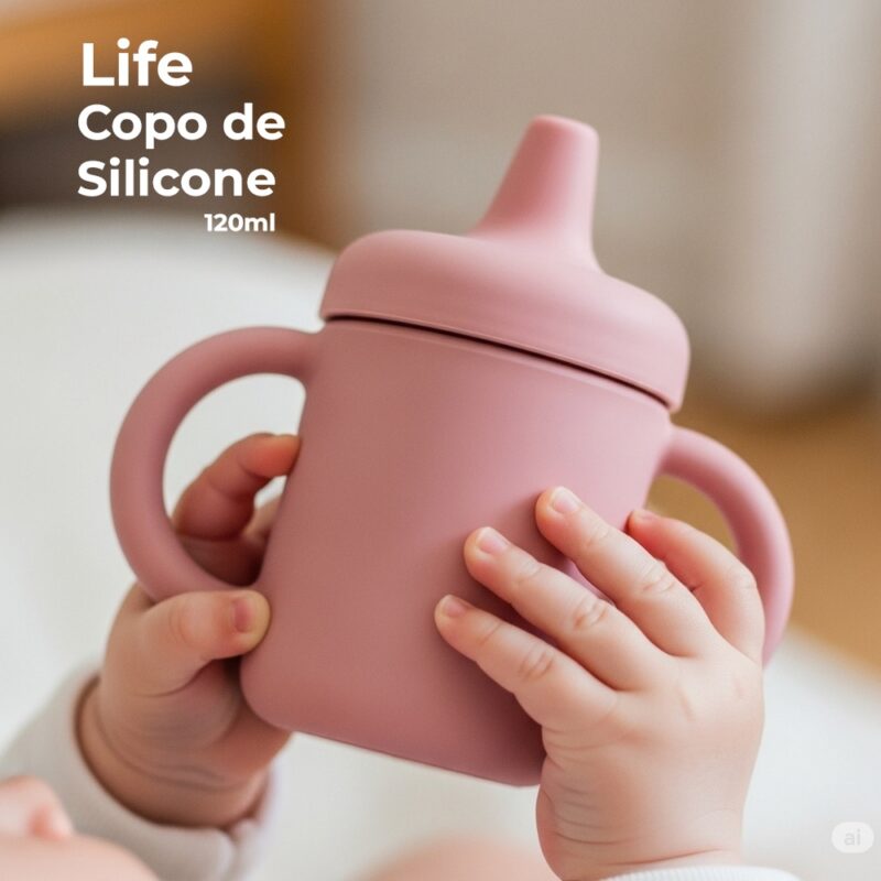 Copo de Silicone Life NT-2 120ml para Criança/Bebê Rosa