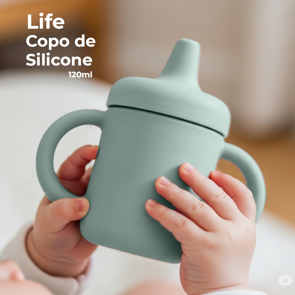 Copo de Silicone Life NT-2 120ml para Criança/Bebê Verde