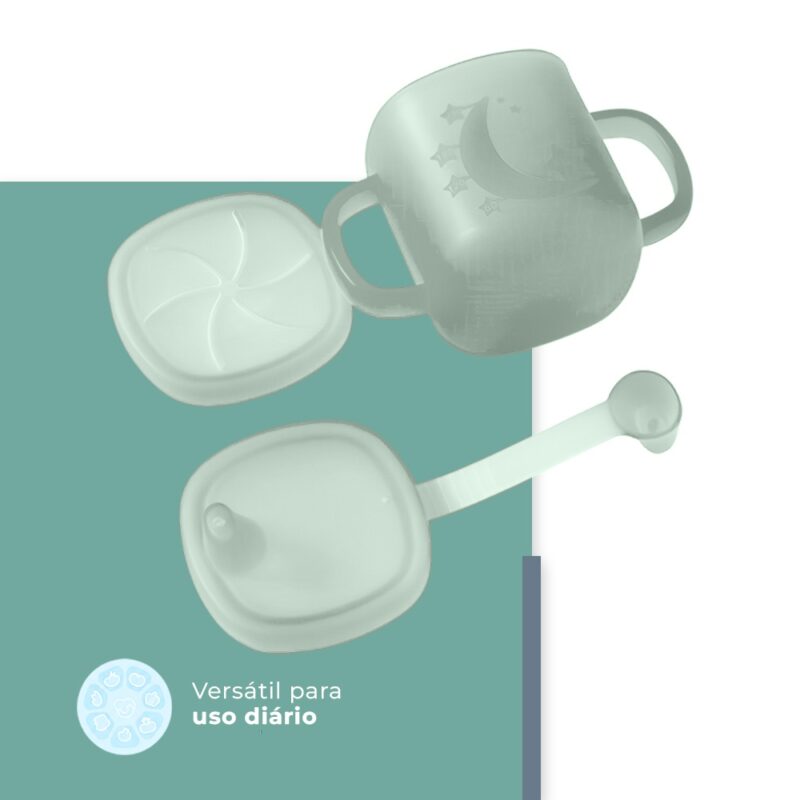 Copo de Silicone Alça Dupla Life NT-3 Criança/Bebê Verde