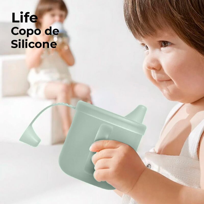 Copo de Silicone Alça Dupla Life NT-3 Criança/Bebê Verde