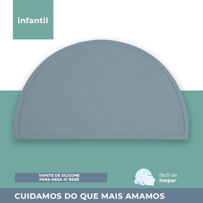 Tapete de Silicone Mesa Life NT-5 p/Refeição Bebê Azul