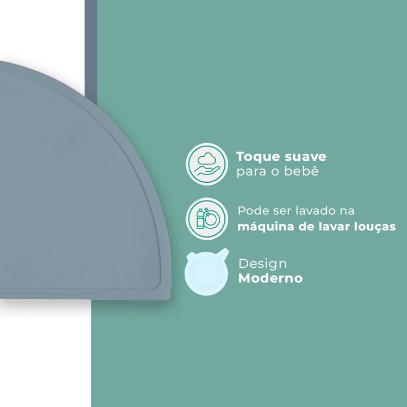 Tapete de Silicone Mesa Life NT-5 p/Refeição Bebê Azul
