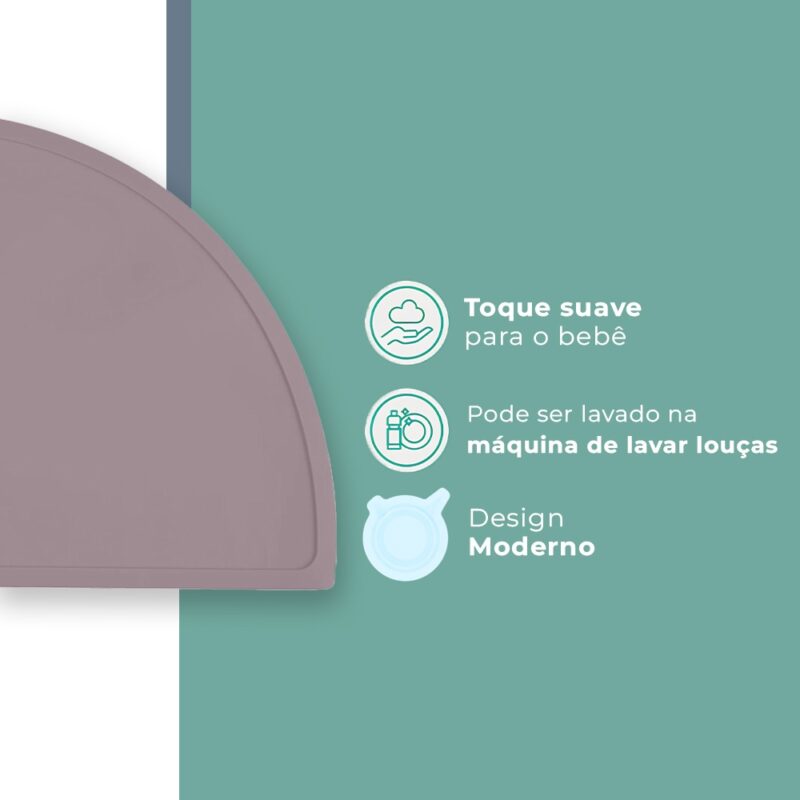 Tapete de Silicone Mesa Life NT-5 p/Refeição Bebê Rosa