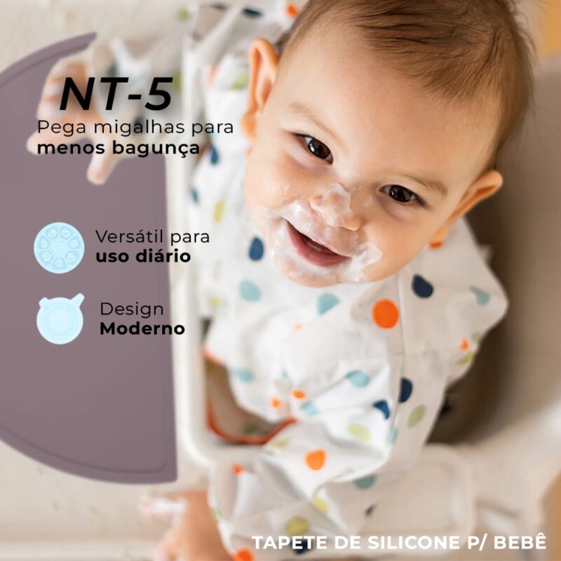 Tapete de Silicone Mesa Life NT-5 p/Refeição Bebê Rosa