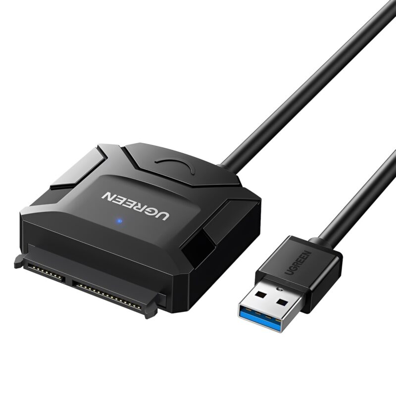 Adaptador Ugreen Usb A 3.0 p/SATA III Disco Rígido Preto