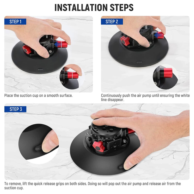 Suporte de Ventosa Neewer 6” para Câmeras Smartphones Preto