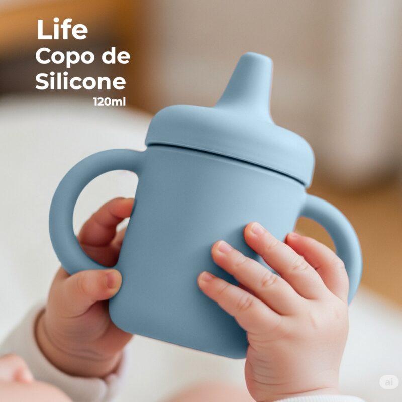 Copo de Silicone Life NT-2 120ml para Criança/Bebê Azul