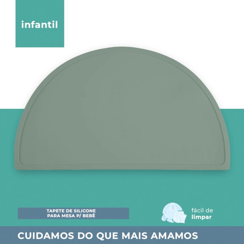 Tapete de Silicone Mesa Life NT-5 p/Refeição Bebê Verde