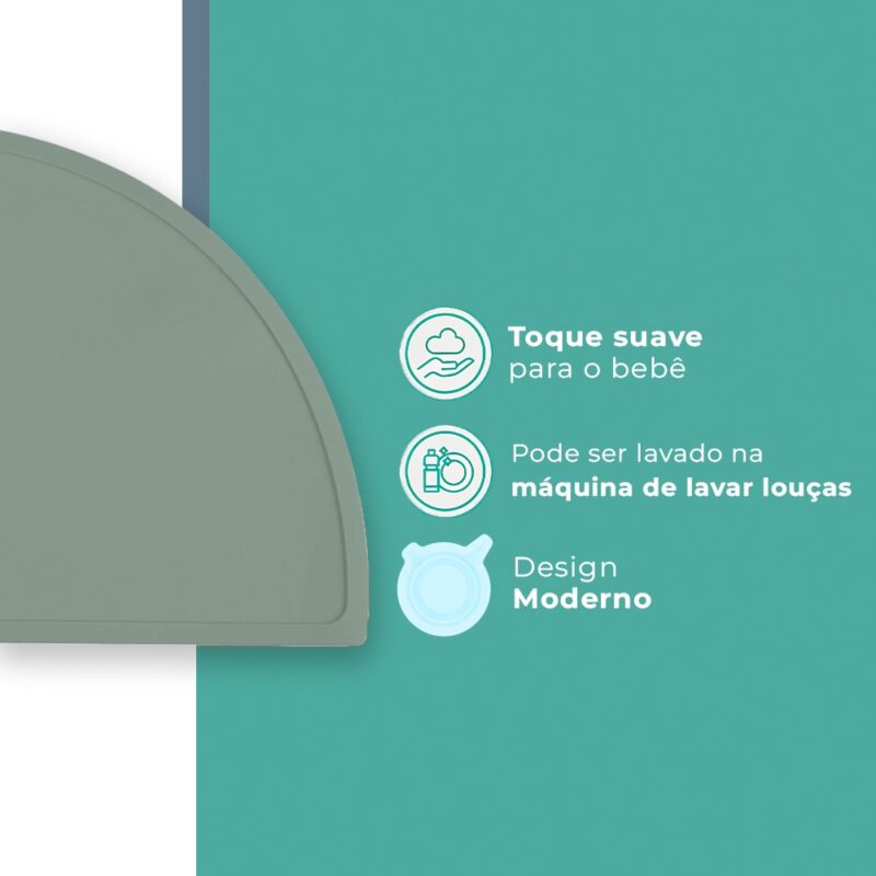 Tapete de Silicone Mesa Life NT-5 p/Refeição Bebê Verde