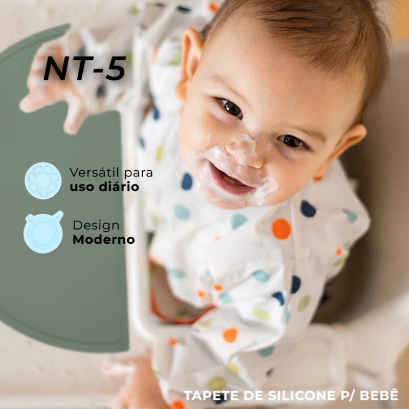 Tapete de Silicone Mesa Life NT-5 p/Refeição Bebê Verde