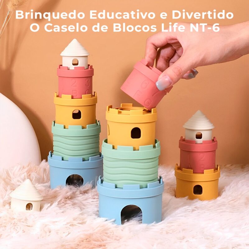 Castelo de Blocos Life NT-6 Brinquedo Educativo Empilhar