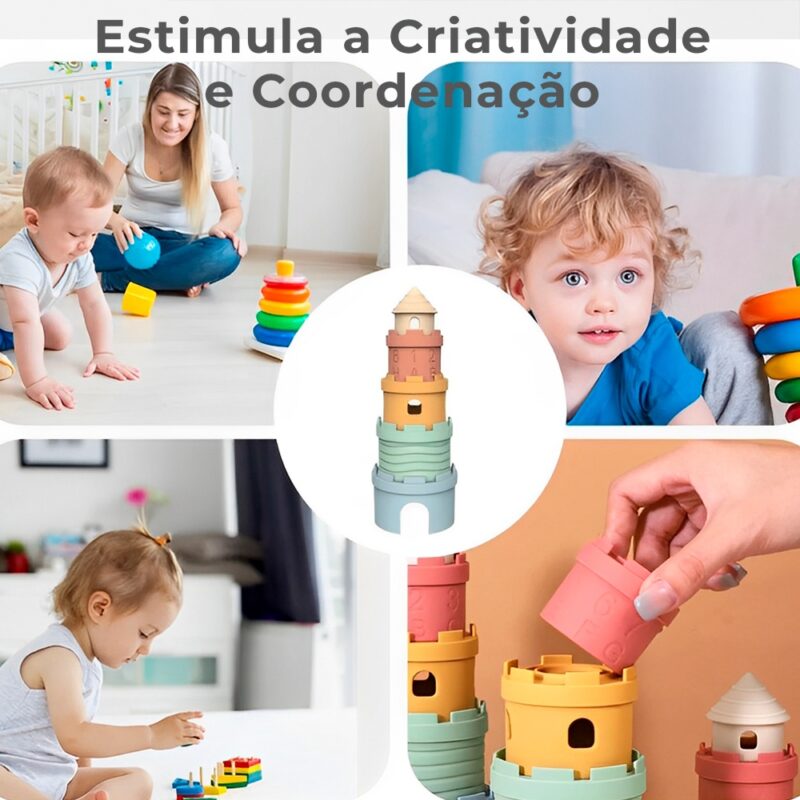 Castelo de Blocos Life NT-6 Brinquedo Educativo Empilhar