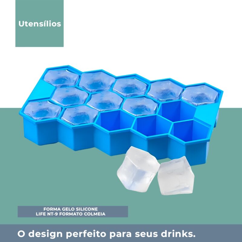 Forma Gelo Silicone Life NT-9 Formato Colmeia 14 Furos