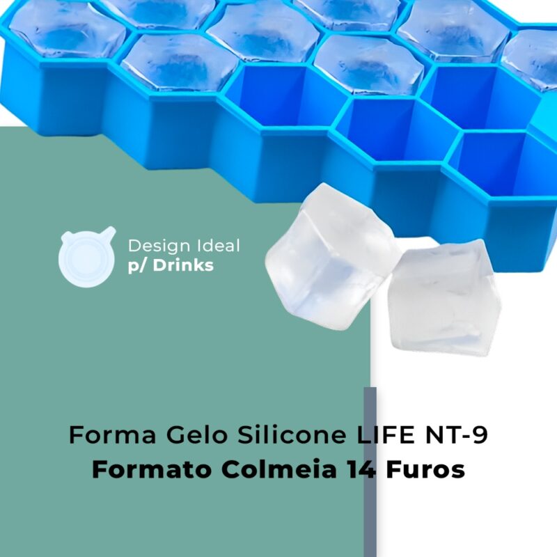 Forma Gelo Silicone Life NT-9 Formato Colmeia 14 Furos