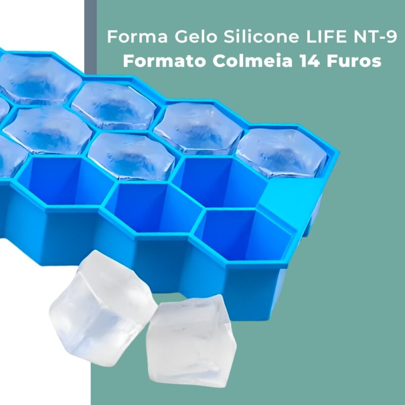 Forma Gelo Silicone Life NT-9 Formato Colmeia 14 Furos