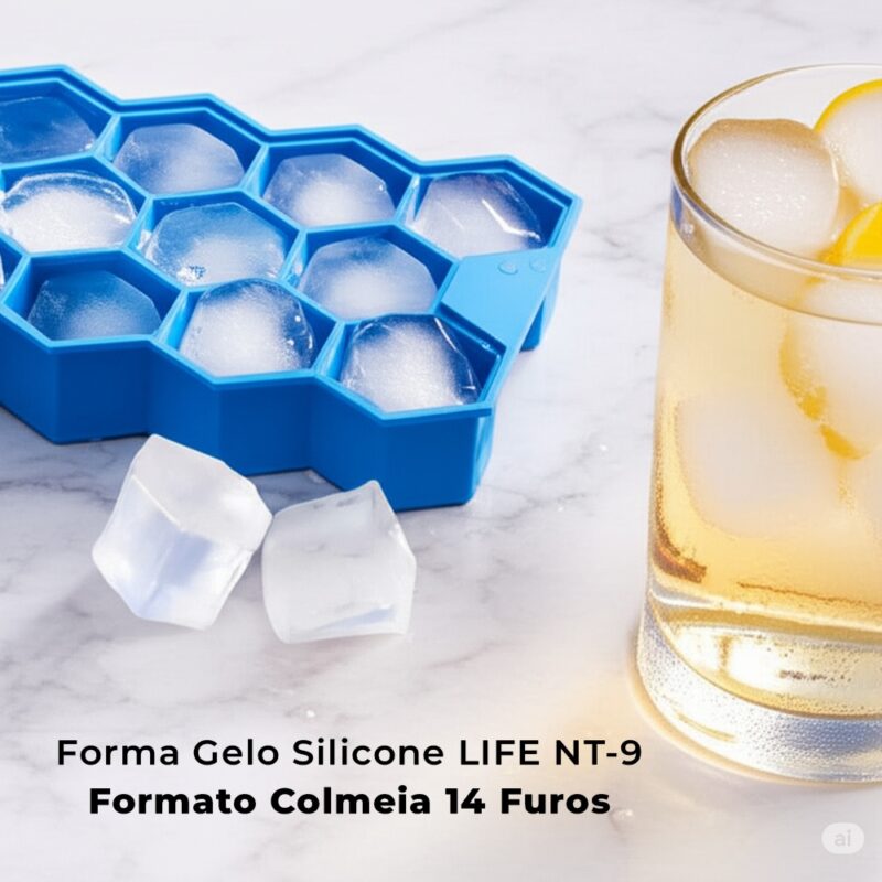 Forma Gelo Silicone Life NT-9 Formato Colmeia 14 Furos