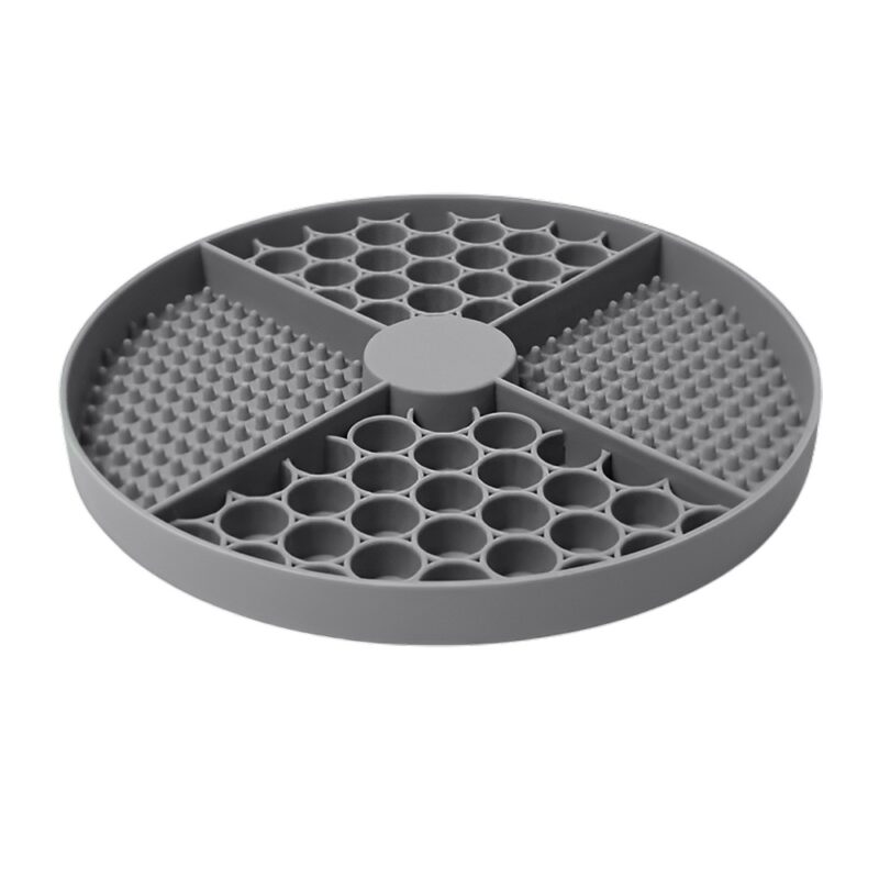Comedouro Silicone Pet Life NT-13 p/Cães 4 Seções Cinza