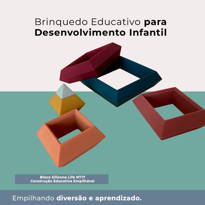 Bloco Silicone Life NT17 Construção Educativa Empilhável