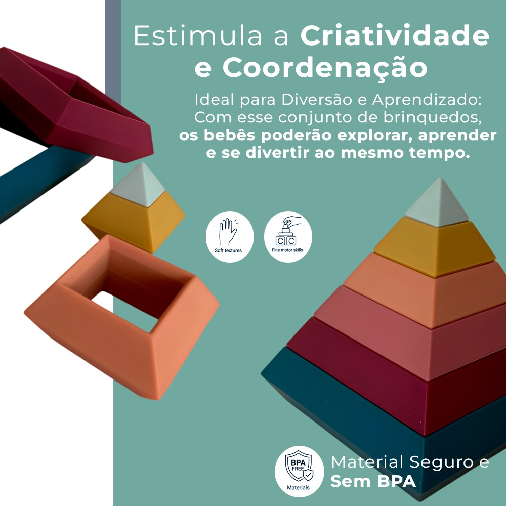 Bloco Silicone Life NT17 Construção Educativa Empilhável