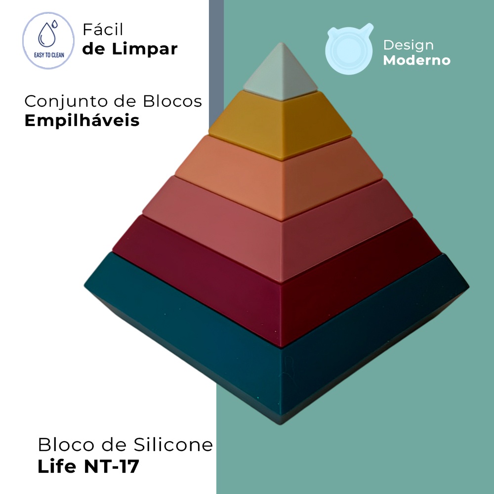 Bloco Silicone Life NT17 Construção Educativa Empilhável