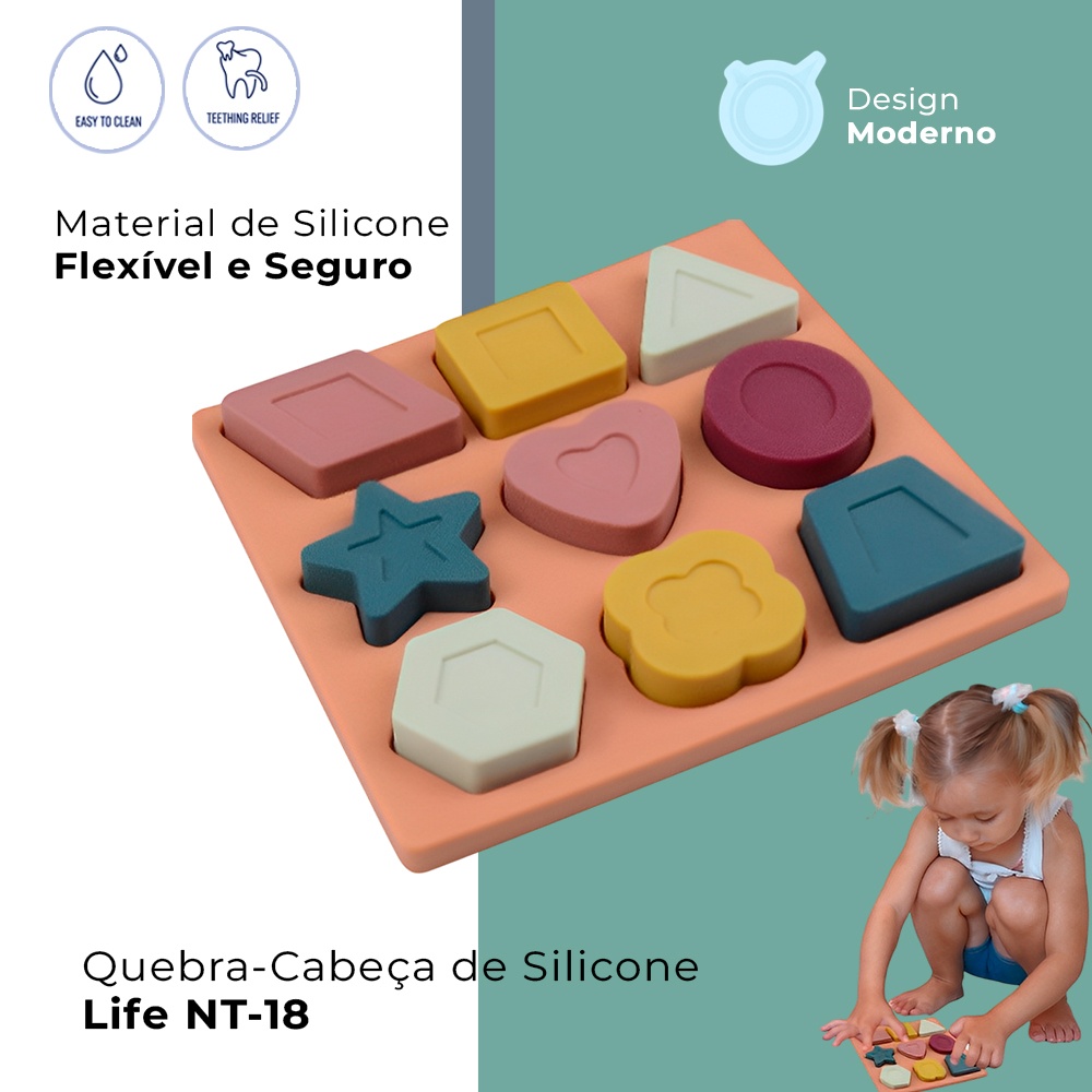 Quebra Cabeça de Silicone Life NT-18 Brinquedo Educativo