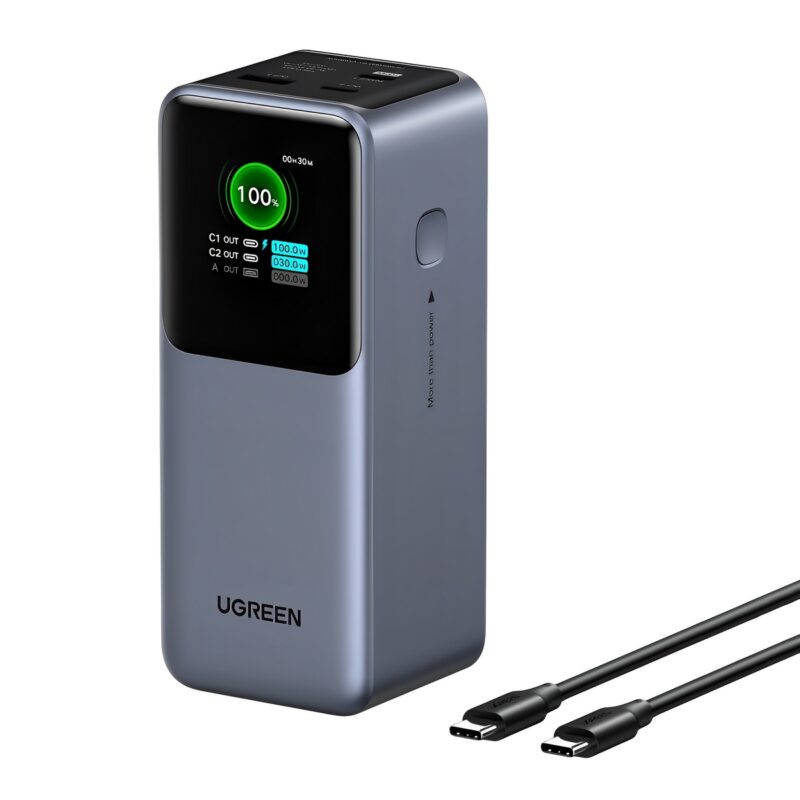 Power Bank Usb A/C Ugreen Nexode 20000mAh 130W Cinza