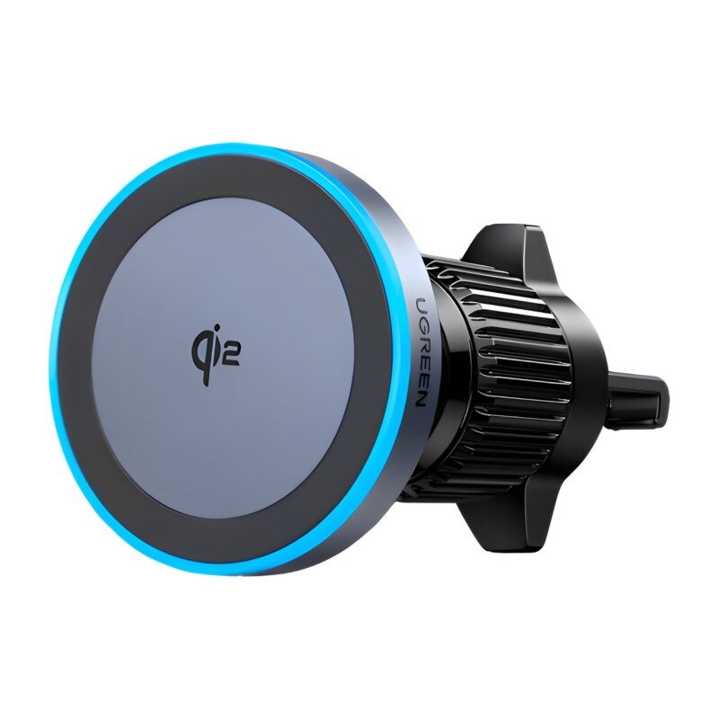 Carregador Magnético Carro Ugreen 15W Qi2 Celular Preto