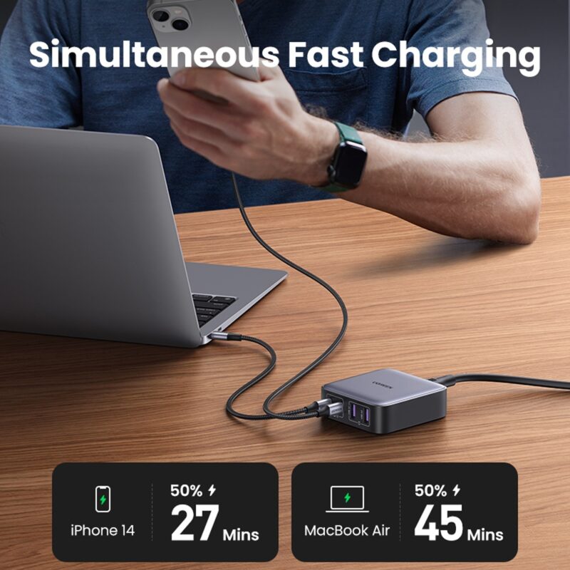 Carregador de Mesa Ugreen Usb C/A Máx. 65W Preto
