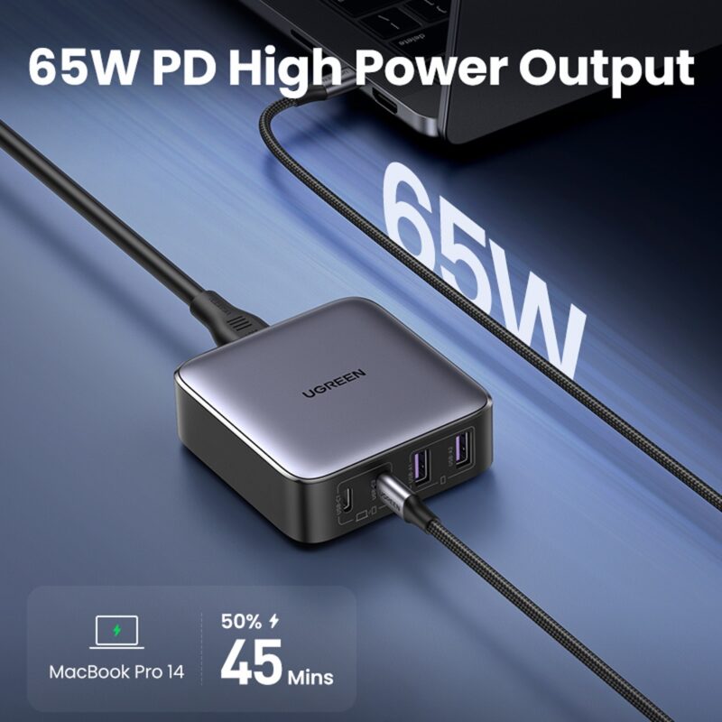 Carregador de Mesa Ugreen Usb C/A Máx. 65W Preto