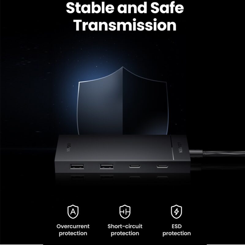 Hub Multifuncional Usb-C 3.2 Ugreen 4 em 1 10Gbps Preto