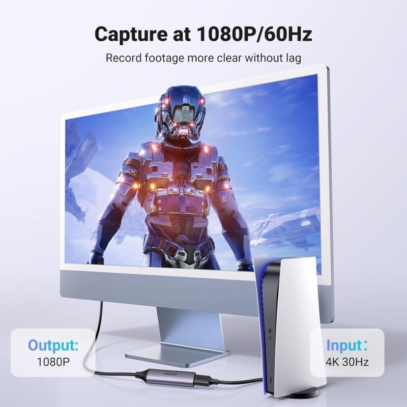 Placa Captura Ugreen Usb A/C 1080 60Fp Hdmi 4k30Hz Preto